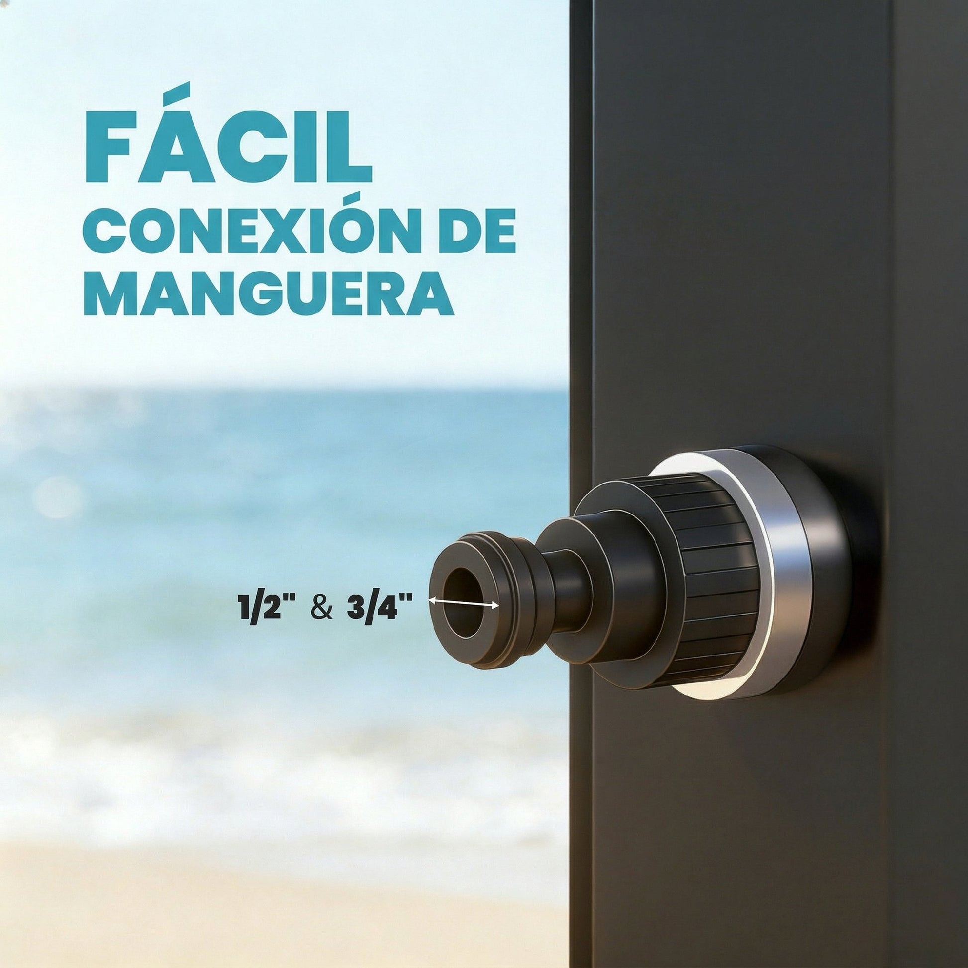 Outsunny Ducha Solar de Jardín 60 L Ducha Solar Exterior con Cabezal Rociador de Mano Grifo de Pies Agua Fría y Caliente Máx. 60 °C Conexión Manguera para Piscina Camping Patio 21,8x18,2x227 cm Negro