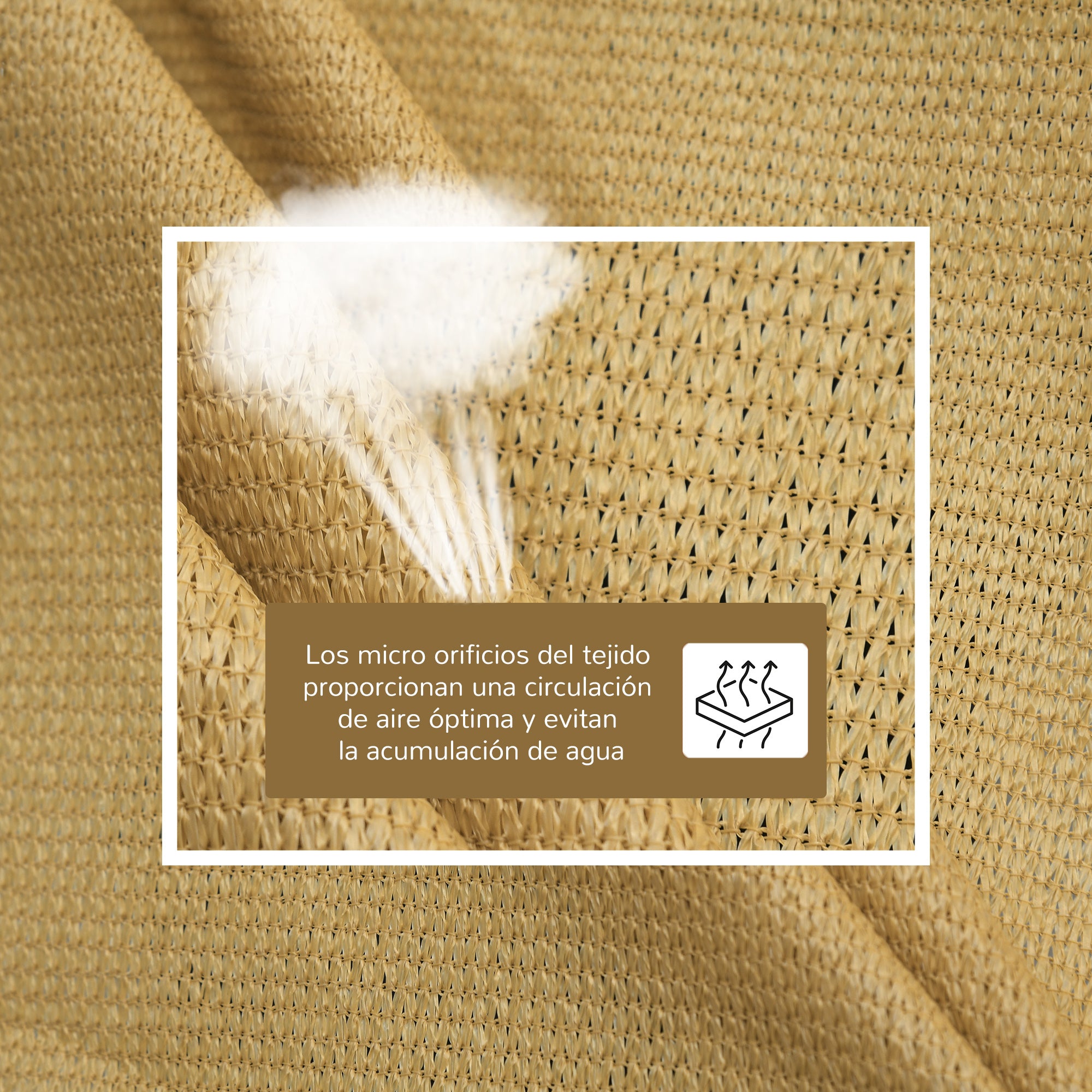 Outsunny - Toldo vela cuadrado (varios tamaños y colores), tamaño 3x3m, color arena