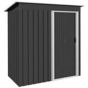 Outsunny Caseta de Jardín Exterior 1,16 m² 163x89x182 cm Cobertizo de Jardín Exterior Metálico con Puerta Corredera y Techo Inclinado Armario para Jardín Terraza Patio Negro