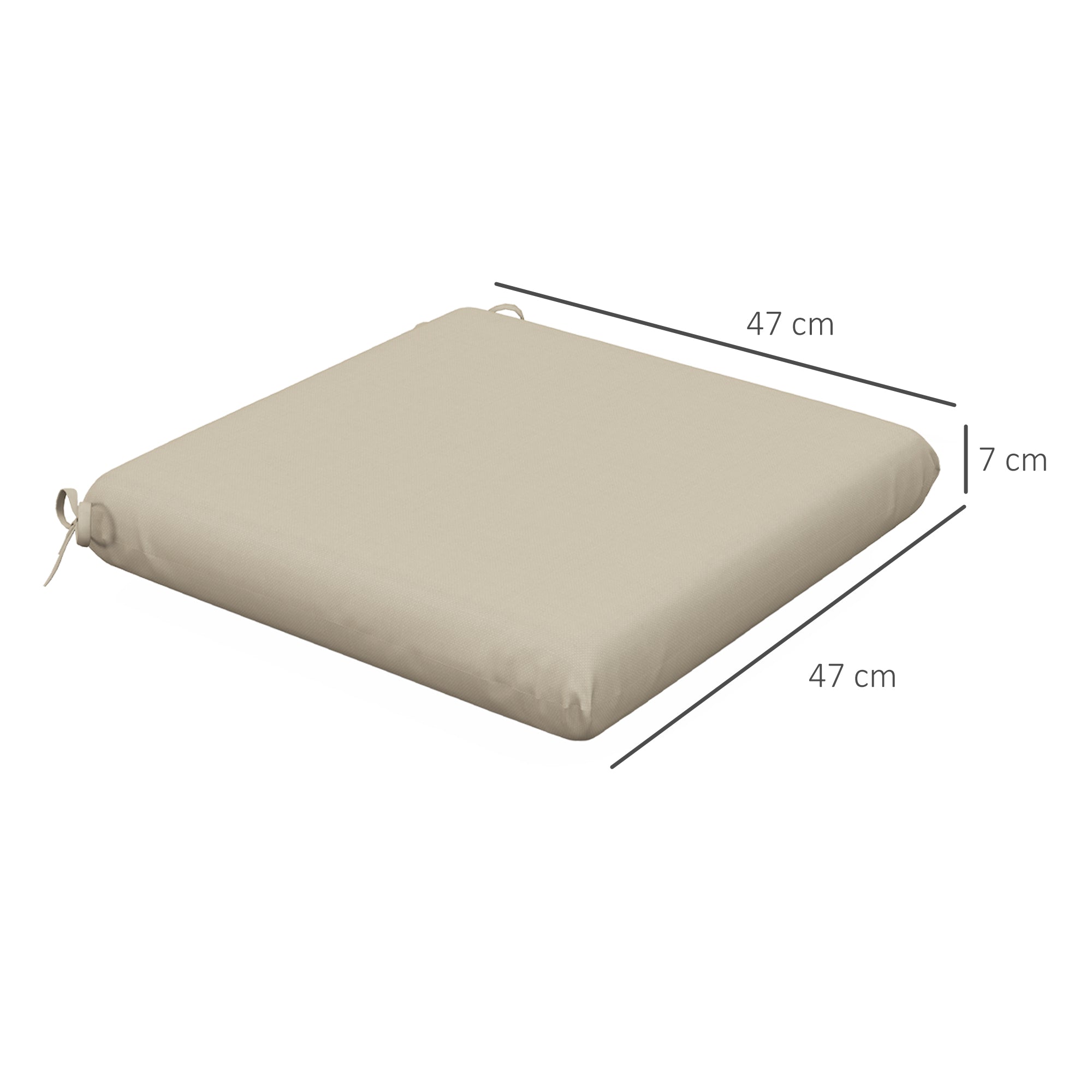 Outsunny Conjunto de Cojines para Sillas de Comedor 47x47x7 cm Juego de 4 Piezas Cojines para Sillas de Jardín Impermeable y Protección UV 50+ para Interior y Exterior Beige