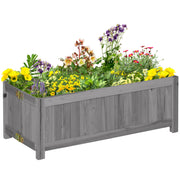 Outsunny Jardinera de Madera Plegable Jardinera Elevada para Cultivos Verduras Flores en Exterior Patio Balcón Terraza 70x30x25 cm Gris
