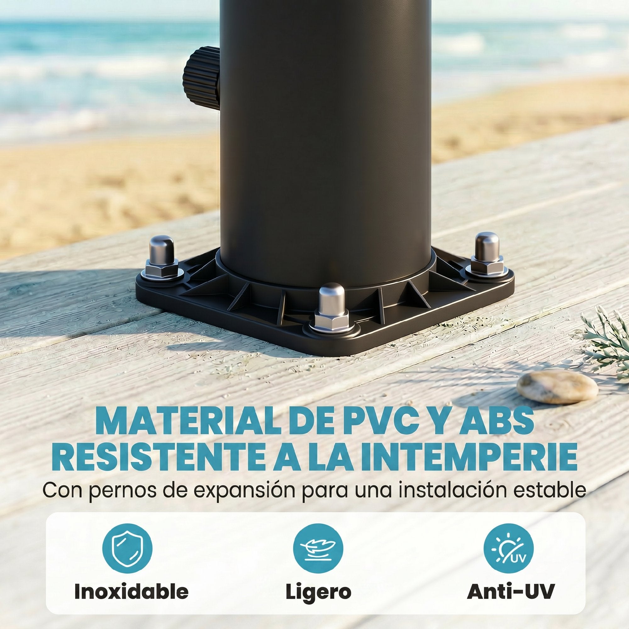 Outsunny Ducha Solar de Jardín 20L Ducha Solar Exterior con Cabezal Rociador de Mano Grifo Pies Agua Fría y Caliente Máx. 60 °C Protección contra Congelamiento para Piscina Camping 42x11x215 cm Negro