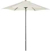 Outsunny Sombrilla de Terraza Exterior Ø2x2 m Parasol de Terraza Exterior con Techo de Ventilación y Poste Desmontable de Aluminio Sombrilla para Jardín Patio Beige