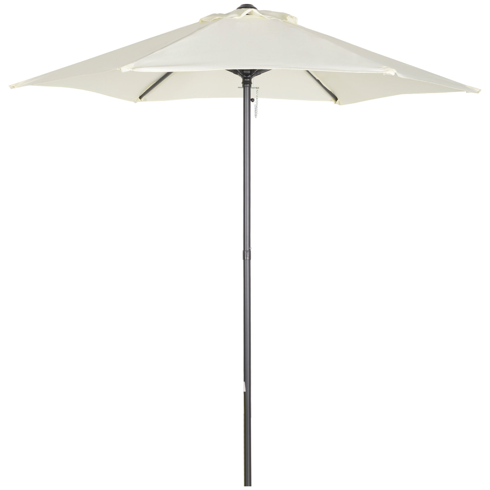 Outsunny Sombrilla de Terraza Exterior Ø2x2 m Parasol de Terraza Exterior con Techo de Ventilación y Poste Desmontable de Aluminio Sombrilla para Jardín Patio Beige