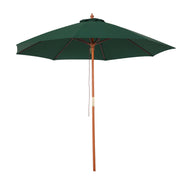 Outsunny Sombrilla Parasol con Poste Desmontable de Madera Ángulo Ajustable Ventilación Sistema de Polea para Exterior Jardín Patio Piscina Terraza Ø257x253 cm Verde Oscuro