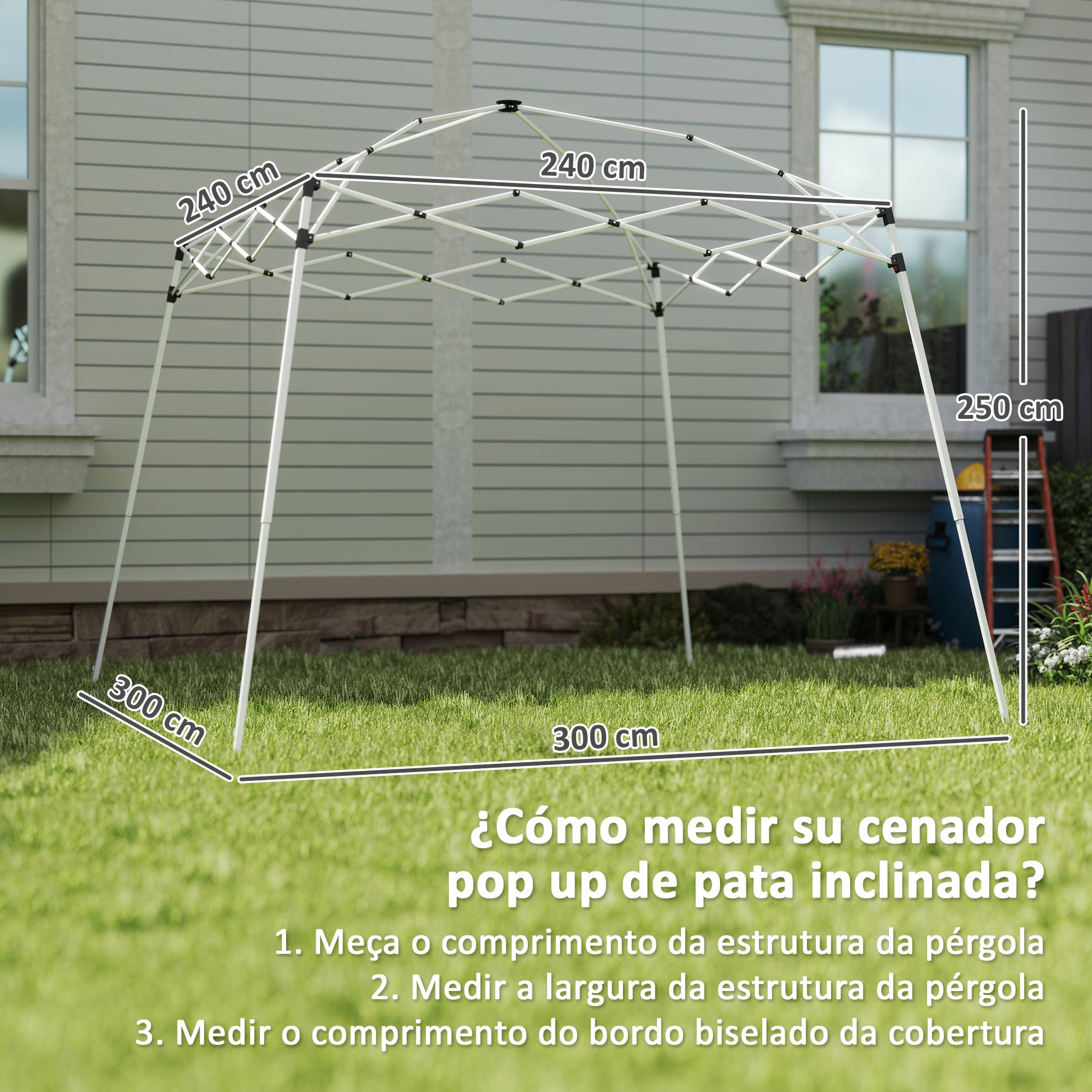 Outsunny Toldo de Pérgola de Recambio 3x3m Techo de Repuesto para Carpa Plegable de Jardín de Tela Oxford con Protección UPF 50+ Impermeable Cierres de Velcro y Ganchos Elásticos Blanco
