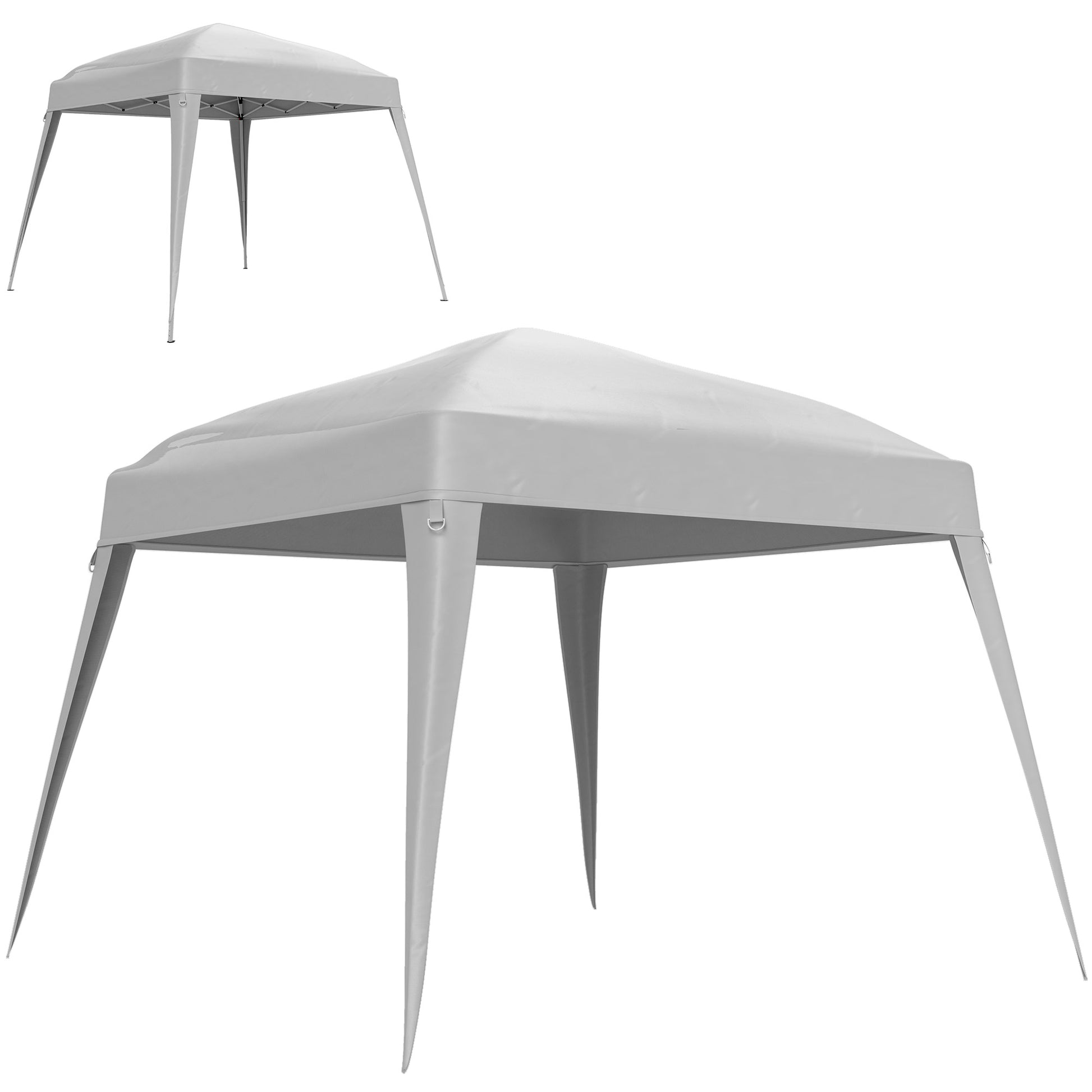 Outsunny Toldo de Pérgola de Recambio 3x3m Techo de Repuesto para Carpa Plegable de Jardín de Tela Oxford con Protección UPF 50+ Impermeable Cierres de Velcro y Ganchos Elásticos Blanco