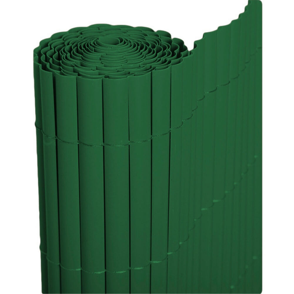 Cañizo PVC de media caña (Verde). Rollo de 1,5x3 metros