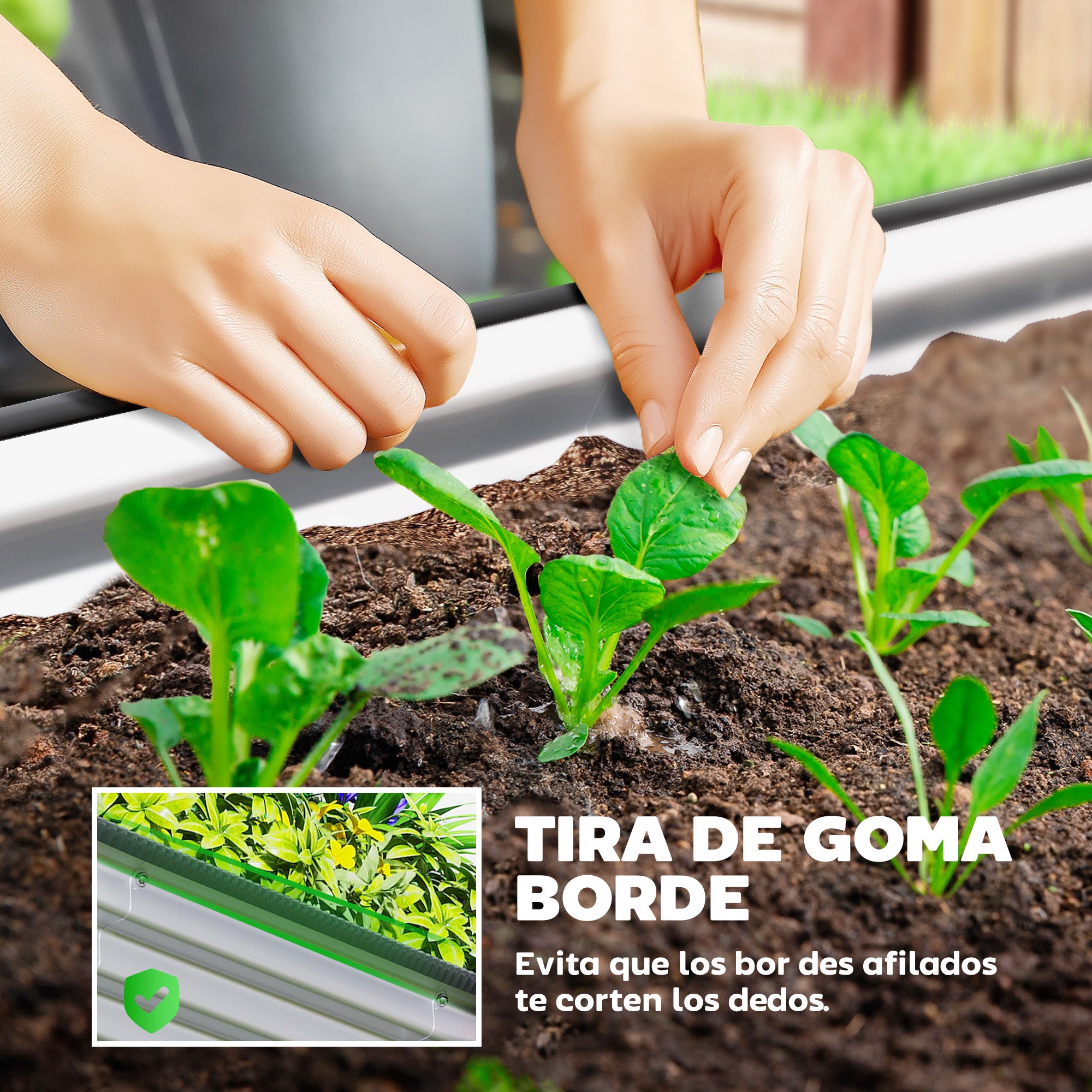 Outsunny Juego de 2 Jardineras Exterior Grandes de Acero Galvanizado, Huertos Urbanos, Maceteros Exterior Modular con Base Abierta para Plantas, Resistente a la Intemperie, 135x90x30 cm, Plateado