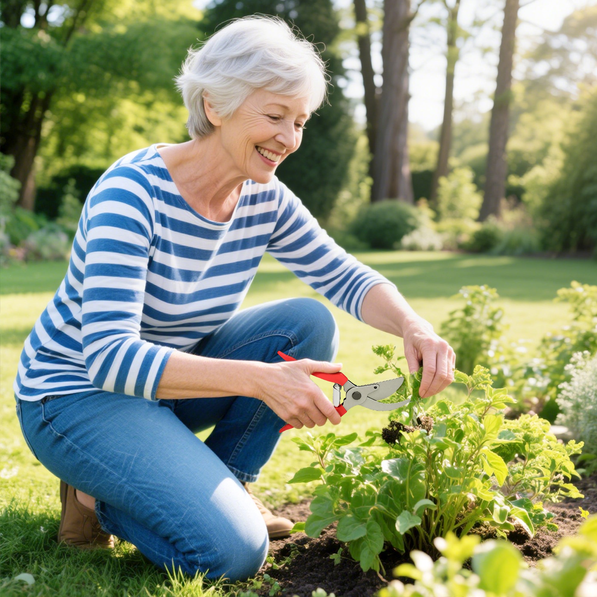 Outsunny Juego de Herramientas para Jardín de 3 Piezas Juego de Herramientas Jardinería con Tijeras de Jardín Cortarramas Tijeras de Podar y Mangos de Goma Antideslizantes Ligera Para Podar Plantas