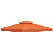 Outsunny Techo de Repuesto para Cenador, 3x3 m, Cubierta de Repuesto con Techo Doble, 8 Orificios de Drenaje y Protección UV, SOLO Toldo de Recambio para Pabellón Gazebo, Rojo