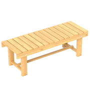 Outsunny Banco de Jardín de 2 Plazas Banco de Madera Carga 250 kg Banco para Patio Terraza 110x38x35 cm Natural