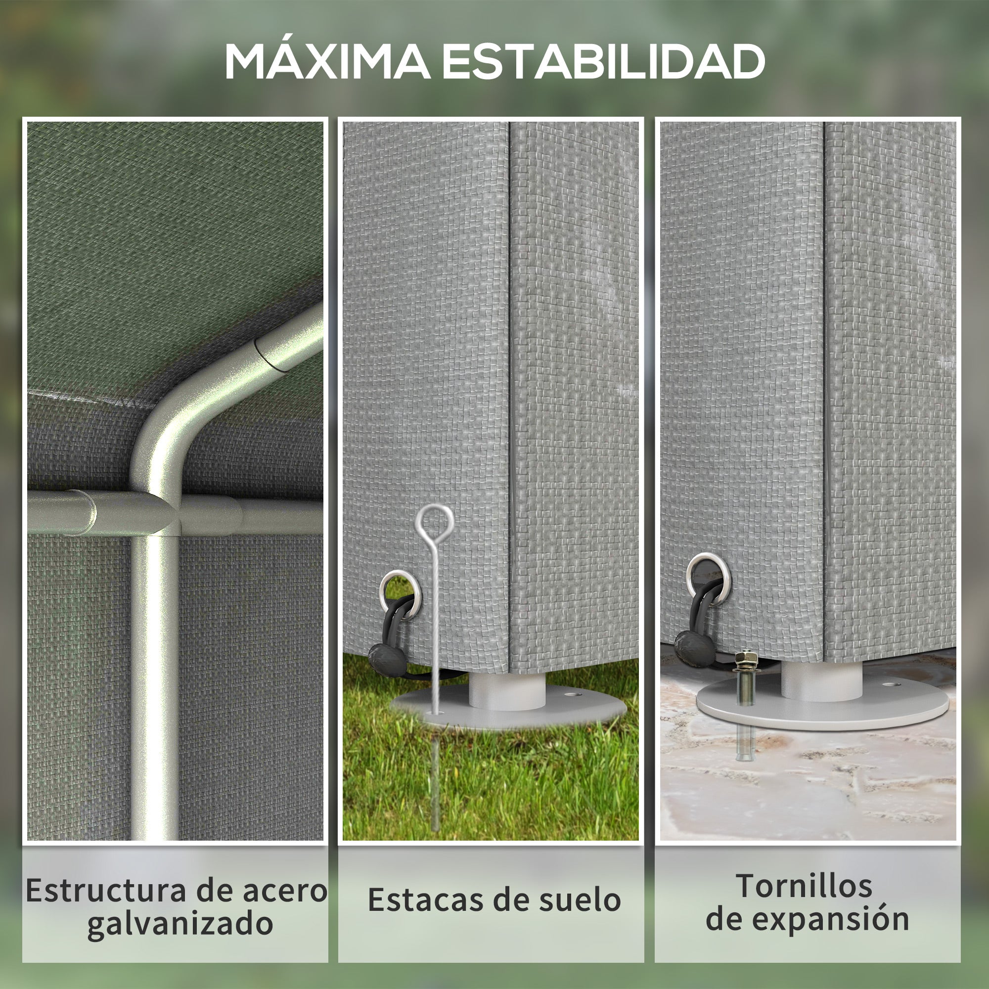 Outsunny Carpa de Jardín Exterior para Herramientas Bicicletas 1,6x2,2x1,7 m, Cobertizo Exterior con 2 Habitaciones, Puerta Enrollable con Cremallera, Impermeable Anti-UV, Garaje Portátil, Gris Claro