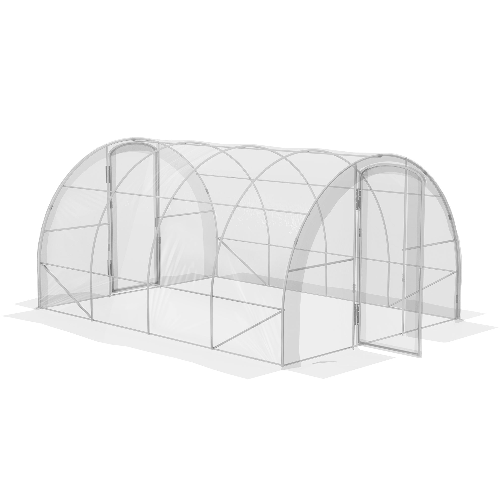 Outsunny Invernadero de Túnel 4x3x2 m Invernadero de Jardín con 2 Puertas Invernadero de Huerto para Cultivos Plantas Flores Transparente