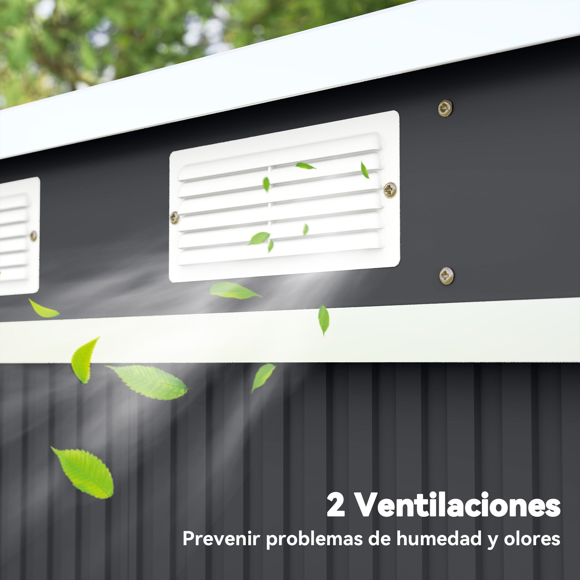 Outsunny Caseta de Jardín Exterior 2,4 m², 213x130x172 cm, Cobertizo de Jardín Exterior Metálico con Puerta Corredera, Techo Inclinado, Base Refuerzo (Suelo NO Incluido) y 2 Ventanas, Gris Oscuro
