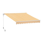 Outsunny Toldo Manual Retráctil 350x250 cm, Toldo Exterior Terraza con Ángulo Ajustable, Brazo Articulado, Montaje a Pared, Estructura de Aluminio, Anti-UV e Impermeable, para Jardín, Naranja