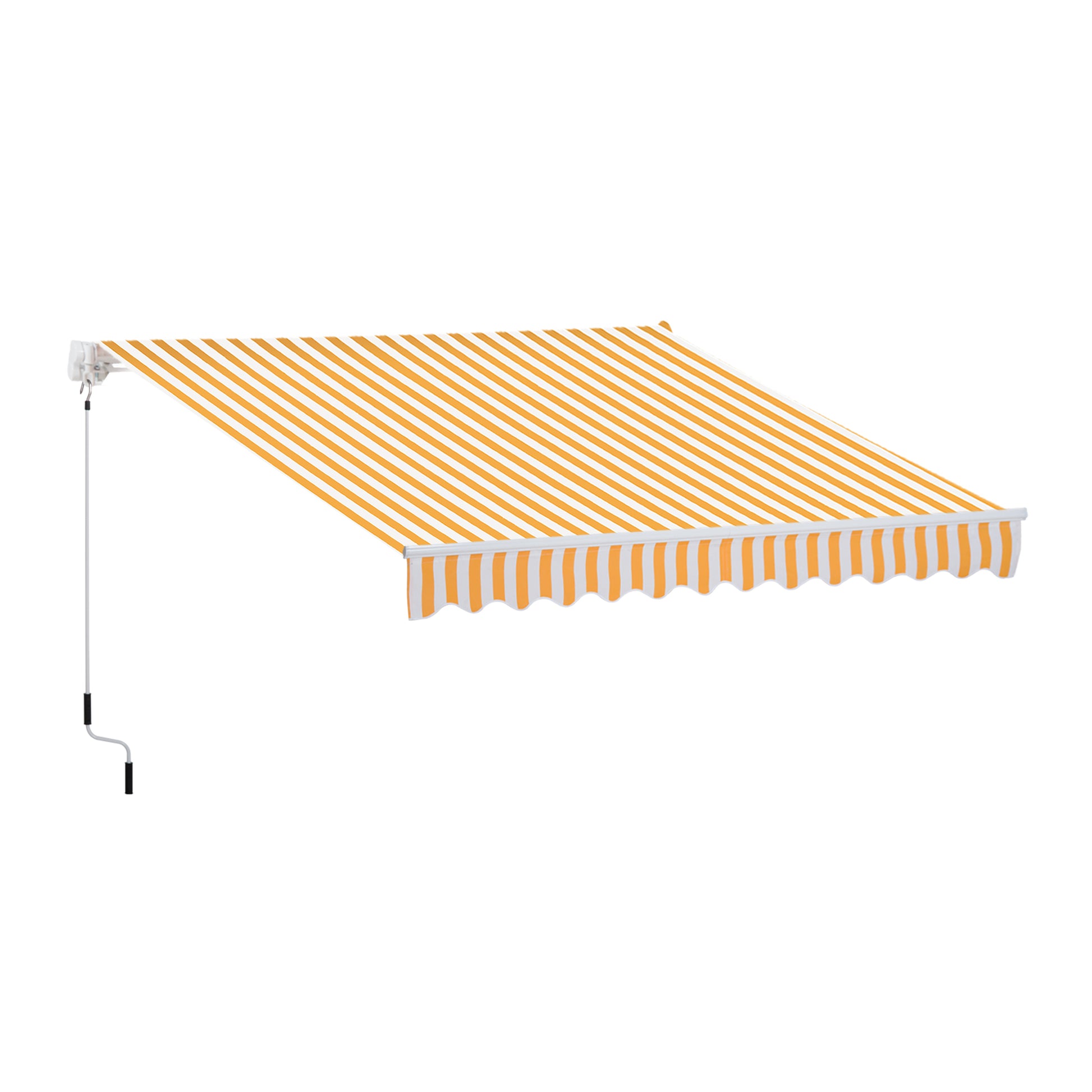 Outsunny Toldo Manual Retráctil 350x250 cm, Toldo Exterior Terraza con Ángulo Ajustable, Brazo Articulado, Montaje a Pared, Estructura de Aluminio, Anti-UV e Impermeable, para Jardín, Naranja