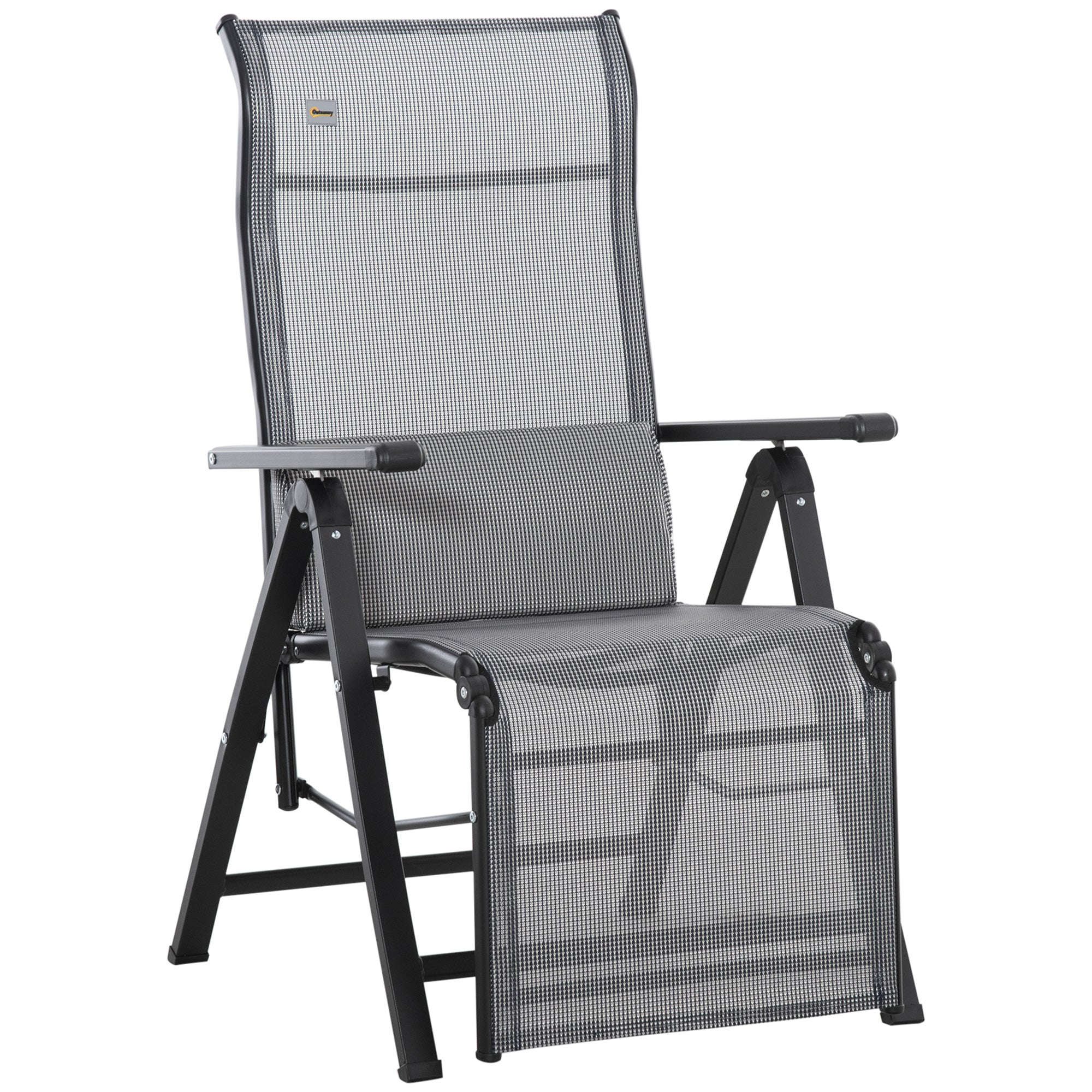 Outsunny Tumbona Plegable de Jardín, Tumbona Gravedad Cero con Respaldo Ajustable en 9 Posiciones, con Cojín, para Terraza, Piscina, Playa, Carga 150 kg, 70x65x111 cm, Gris