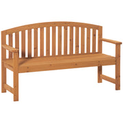 Outsunny Banco de Jardín de 2 Plazas Banco Listones de Madera con Respaldo y Reposabrazos para Terraza Balcón Patio Exterior Carga 320 kg 140x50x85 cm Natural
