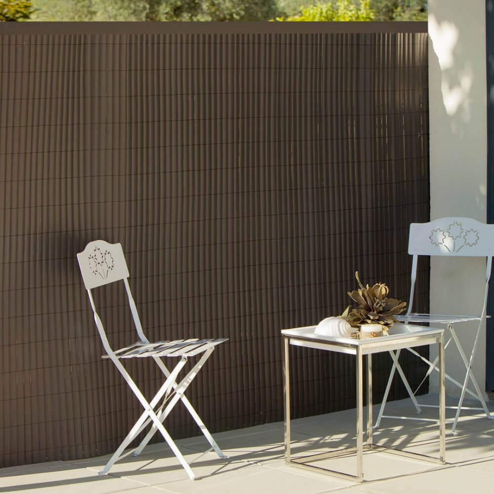 Cañizo PVC doble cara (Chocolate). Rollo 1x3m