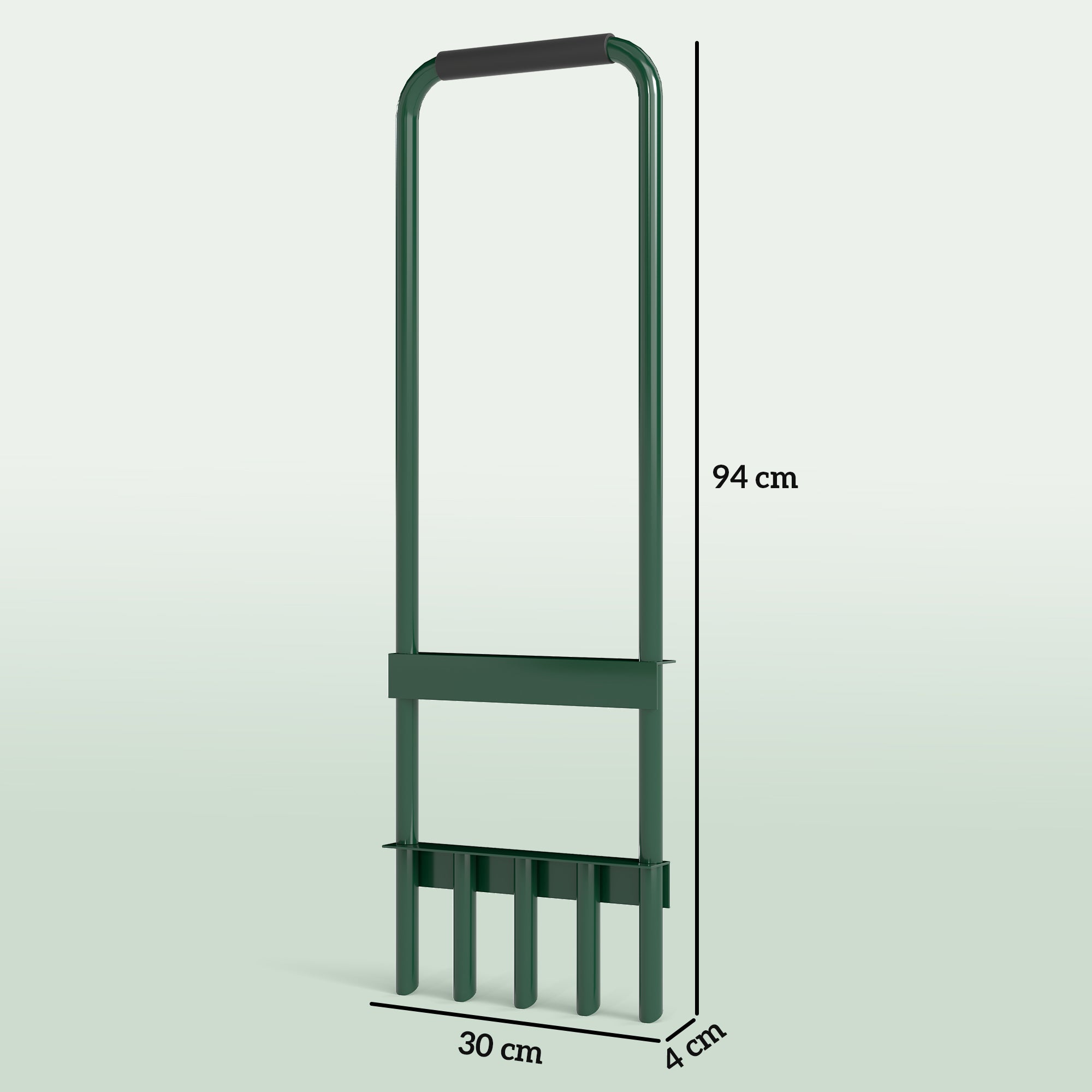 Outsunny Aireador de Césped Manual, Aireador de 5 Púas Huecas con Mango Antideslizante, Herramienta de Perforación de Césped para Cuidado de Jardines y Patios, Verde Oscuro