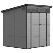 Outsunny Caseta de Jardín Exterior, 3,24 m², 190x191x215 cm, Cobertizo de Jardín Exterior, Puerta Corredera con Pestillo, Ventana y Ventilación, para Almacenamiento de Herramientas, Gris Claro