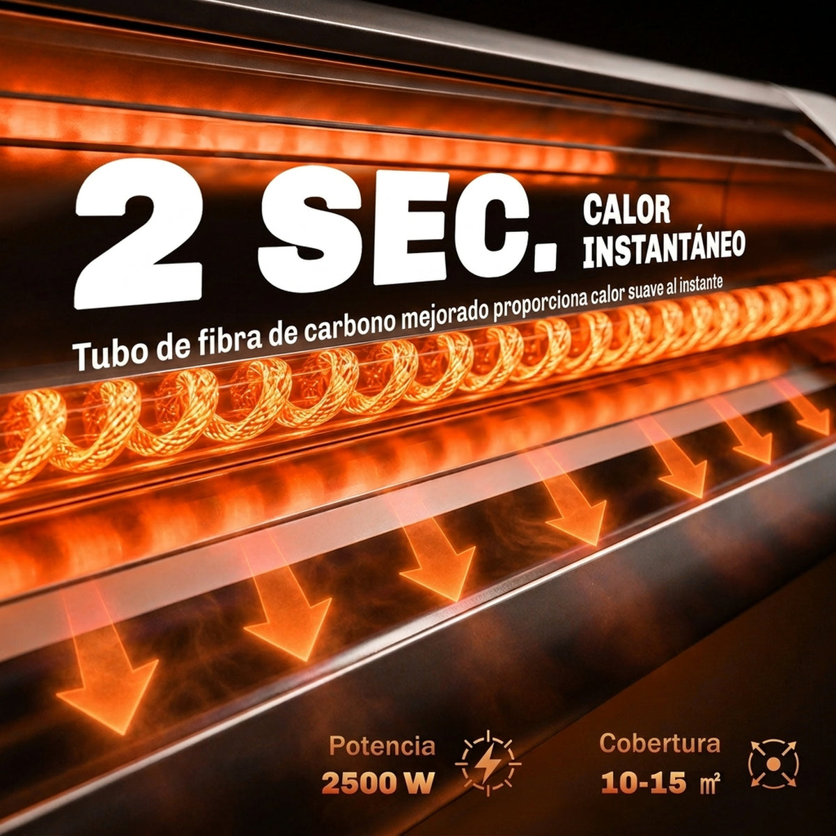 Outsunny Calefactor por Infrarrojos para Terraza 2500 W, Estufa Exterior Eléctrica de Pie de Aluminio con IP65, Trípode Regulable, 3 Niveles de Calor, Control Táctil/Remoto, Temporizador 24 H