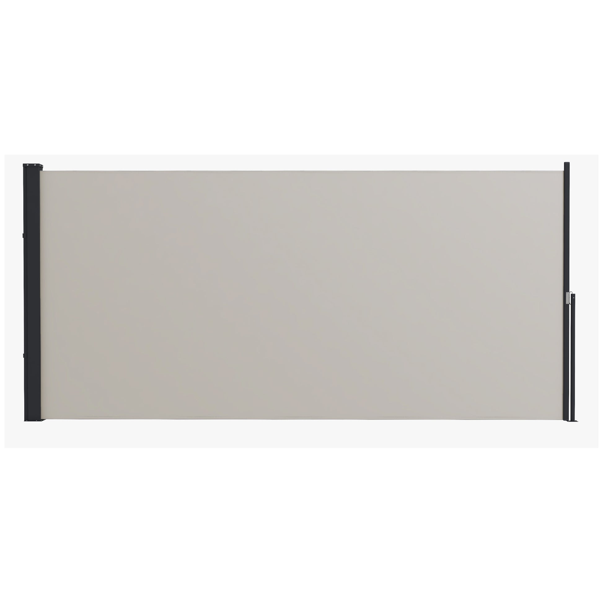 Outsunny Toldo Lateral Retráctil Pantalla Enrollable Mampara de Privacidad Impermeable y Anti-UV Protege la Privacidad para Jardín Balcón Terraza 300x140 cm Gris Claro