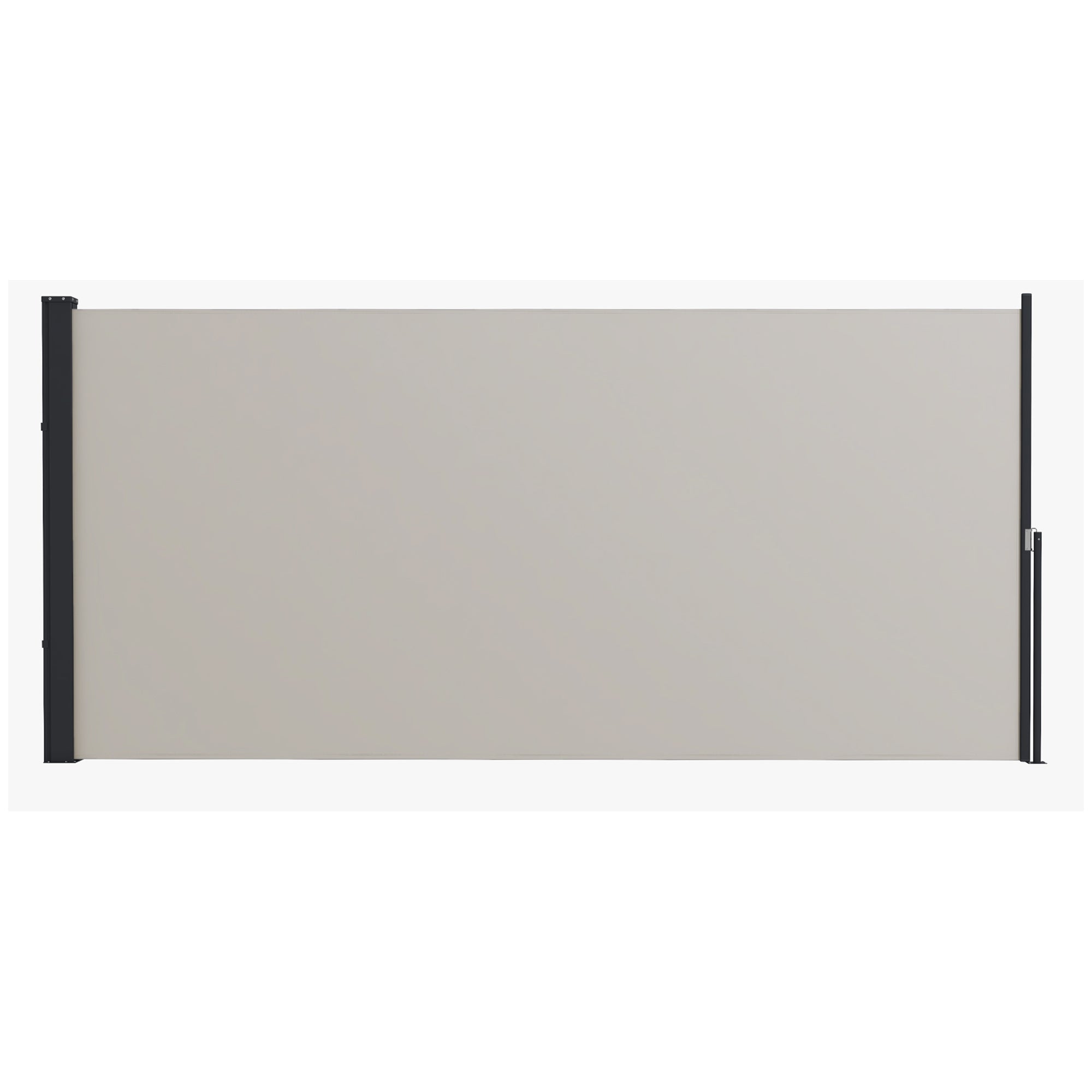 Outsunny Toldo Lateral Retráctil Pantalla Enrollable Mampara de Privacidad Impermeable y Anti-UV Protege la Privacidad para Jardín Balcón Terraza 300x140 cm Gris Claro