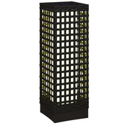 Outsunny Linterna de Jardín de Ratán Sintético Farola Solar con Luces LED Encendido y Apagado Automático para Terraza Balcón Patio 15,5x15,5x46 cm Negro