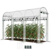 Outsunny Invernadero de Exterior 3x1x2 m, Invernadero de Túnel con 8 Puertas Enrollables, Cubierta de Plástico y Marco de Acero Galvanizado, Anti-UV, Impermeable, para Cultivos, Transparente