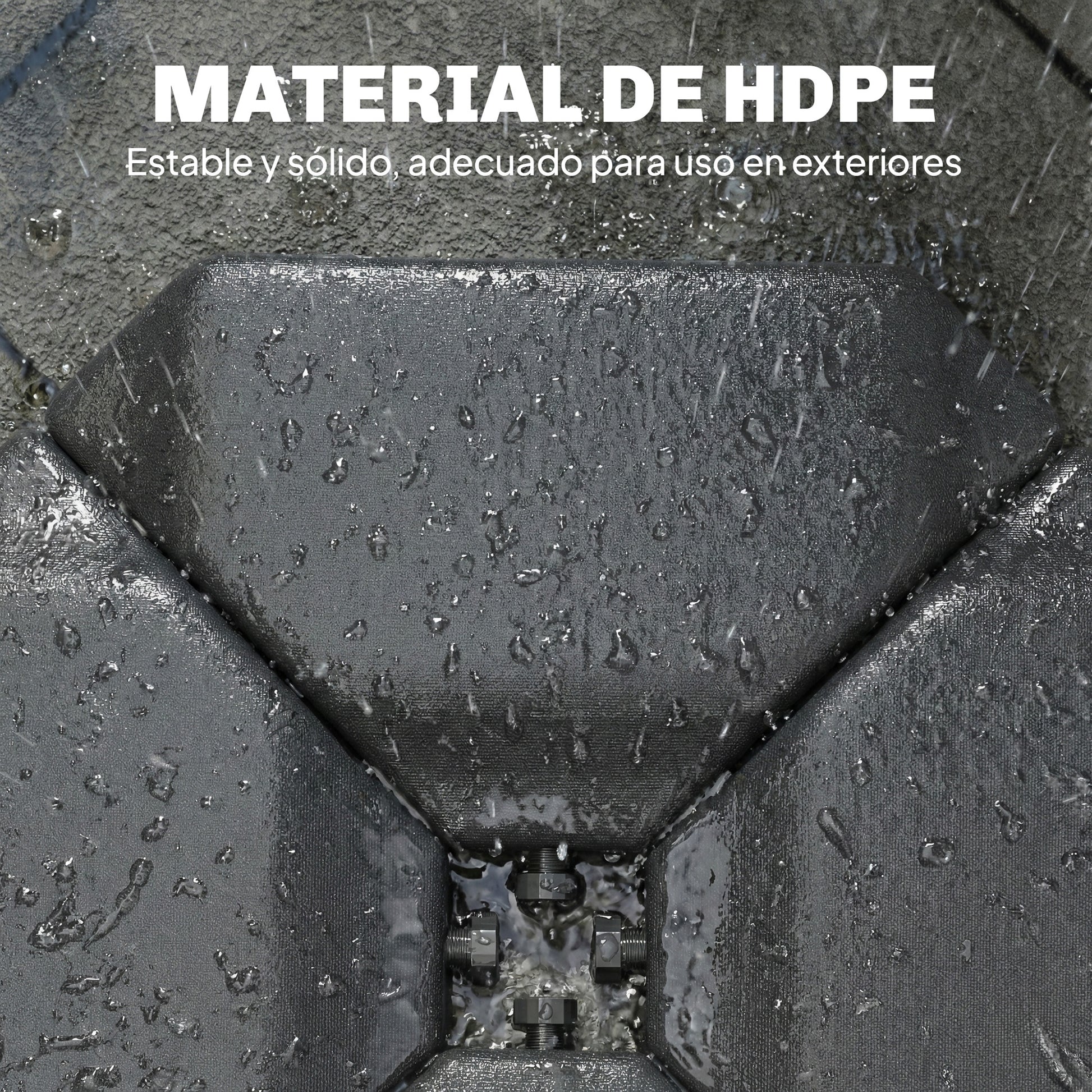 Outsunny Base para Sombrilla de 4 Piezas, para Cantilever y de Doble Cara, Soporte para Parasol de HDPE Rellenable con Agua 77 kg o Arena 100 kg, para Jardín, Patio, Terraza, Negro