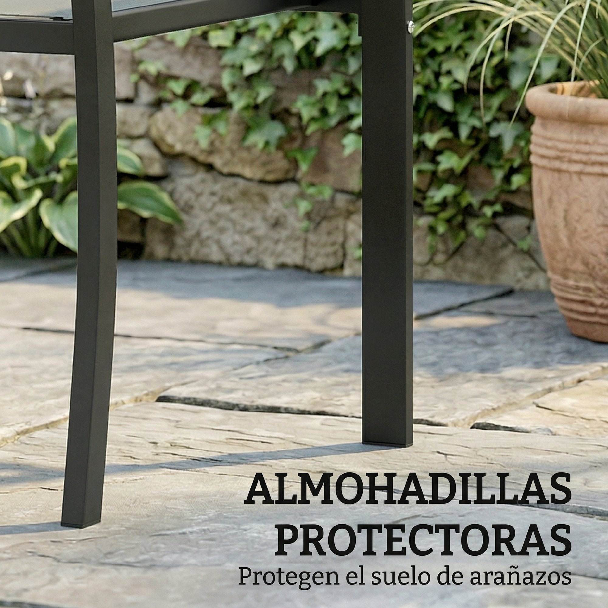 Outsunny Conjunto de Mesa y Sillas de Terraza Exterior 3 Piezas, Muebles de Jardín Exterior con 2 Sillas Anchas de Textilene, Mesa de Vidrio Templado, para Patio, Balcón, Gris Claro
