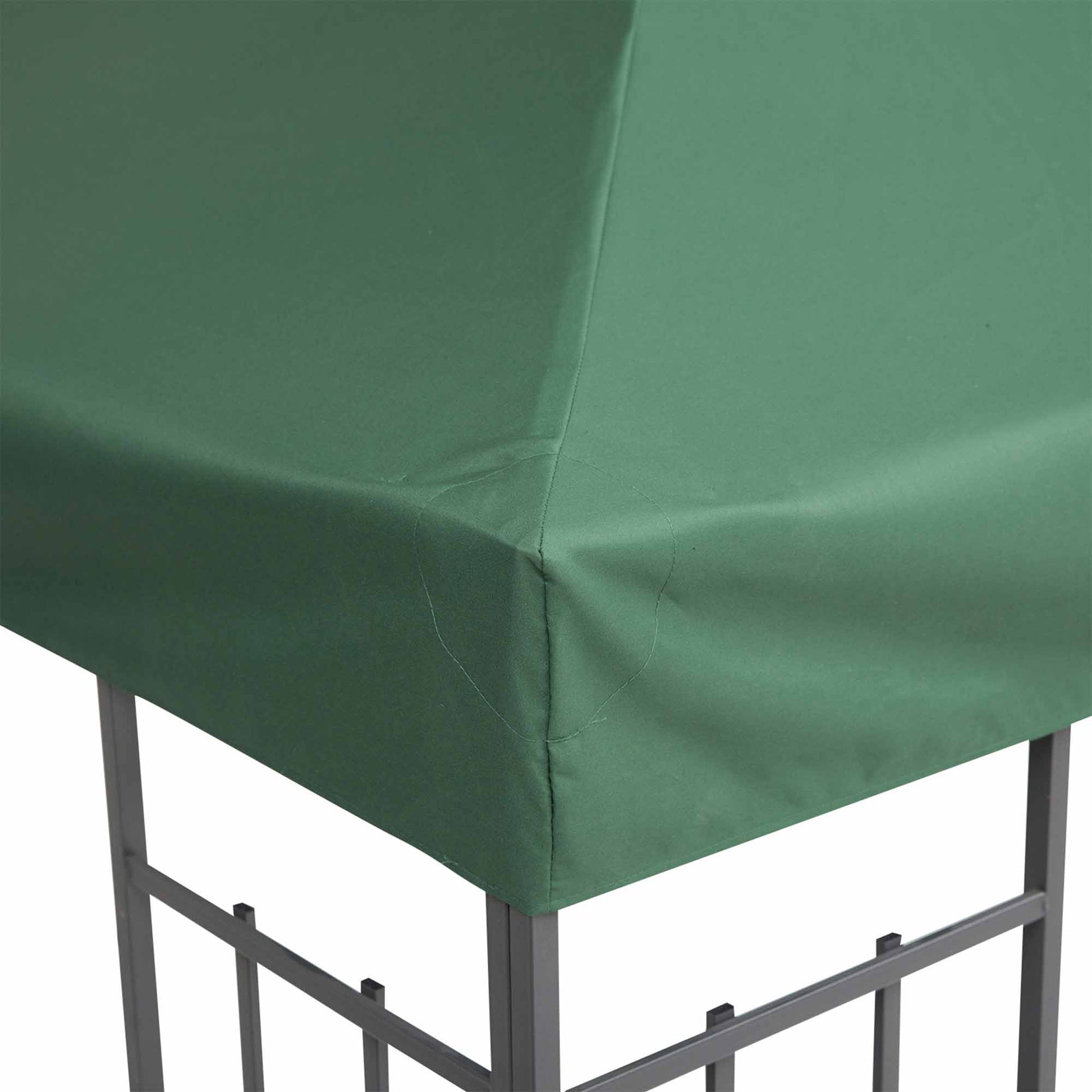 Outsunny Techo de Repuesto para Cenador, 3x3 m, Cubierta de Repuesto con Techo Doble, 8 Orificios de Drenaje y Protección UV, SOLO Toldo de Recambio para Pabellón Gazebo, Verde