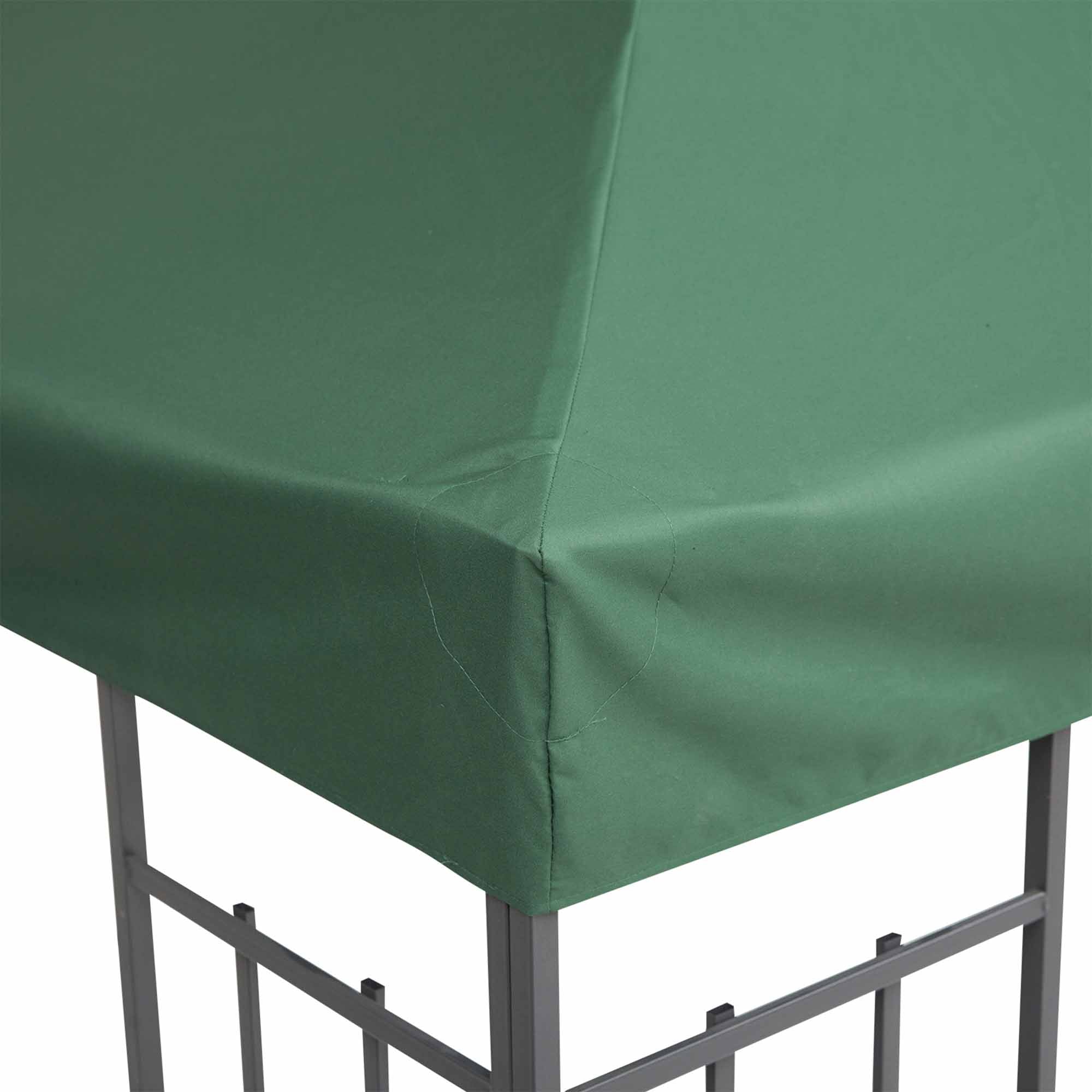 Outsunny Techo de Repuesto para Cenador, 3x3 m, Cubierta de Repuesto con Techo Doble, 8 Orificios de Drenaje y Protección UV, SOLO Toldo de Recambio para Pabellón Gazebo, Verde