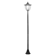 Outsunny Farola Solar con Panel Solar a Cargar Batería Protección al Ambiente 6 LED Perfecto para Noche Encendido Automático Autonomía de 6 Horas Instalar Fácil Negro Ø26,5 x 177cm