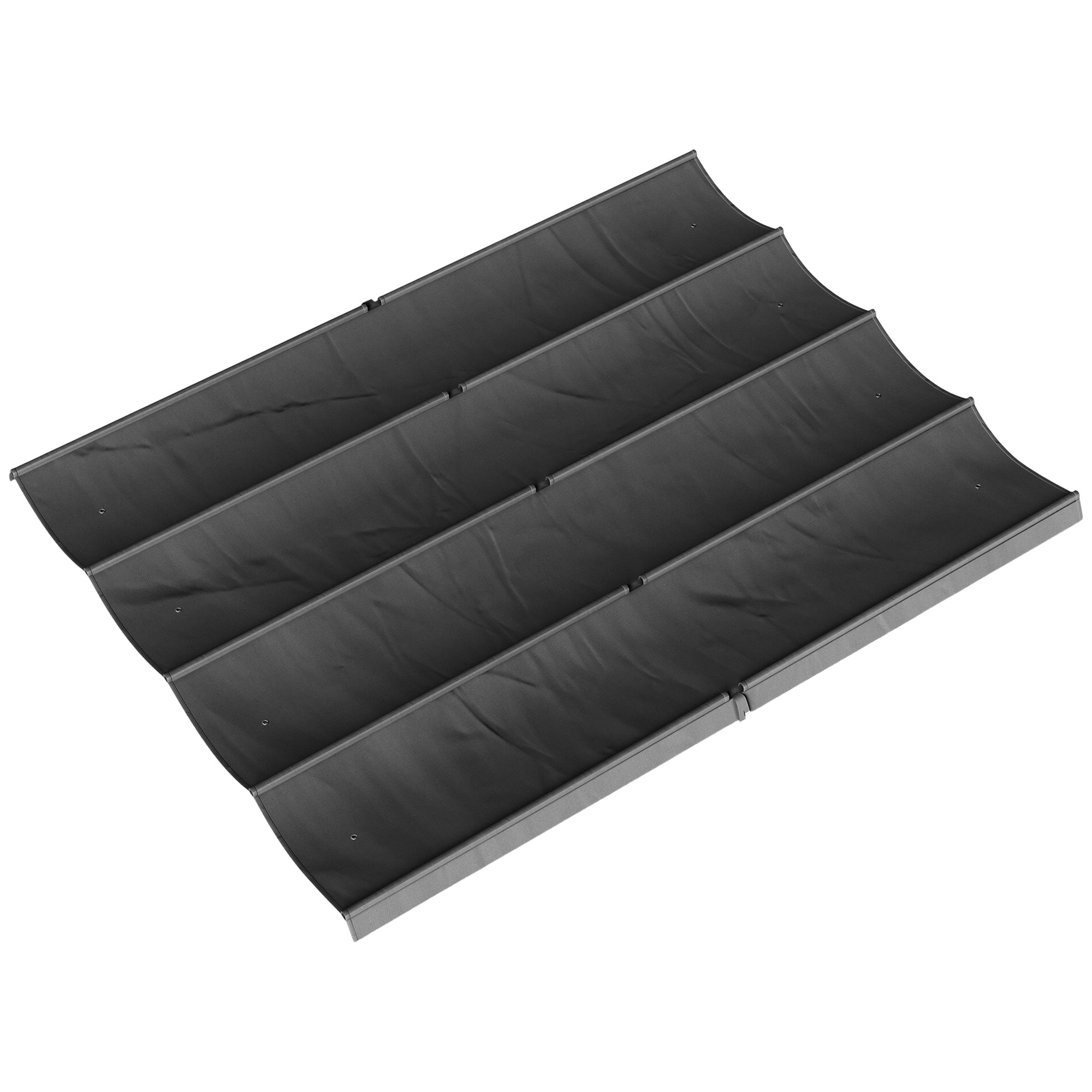 Outsunny Techo de Pérgola 4 x 3,5 m, Techo de Repuesto Retráctil para Marco de Pérgola de 4x3 m, UV30+, Toldo de Tela Solo para Cenador Jardín con 8 Orificios de Drenaje, Gris Oscuro