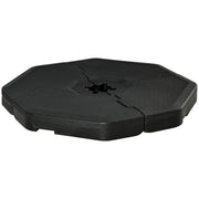 Outsunny 4 Pesos para Base de Sombrilla Rellenable de Agua 104 kg Arena 125 kg o Mixto 140 kg 4 Piezas para Base Cruzada de Parasol para Jardín Exterior 109x109x13 cm Negro