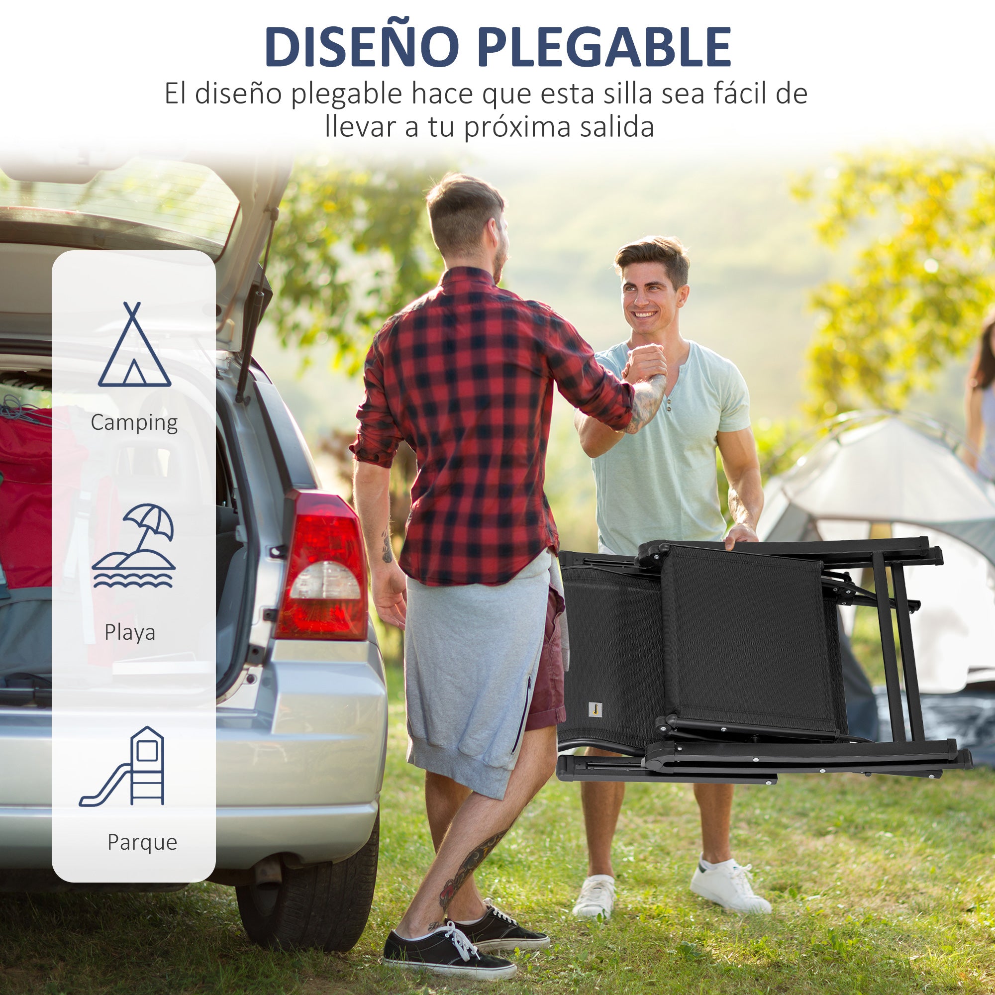 Outsunny Tumbona Plegable de Jardín, Tumbona Gravedad Cero con Respaldo Ajustable en 9 Posiciones, con Cojín, para Terraza, Piscina, Playa, Carga 150 kg, 70x65x111 cm, Negro