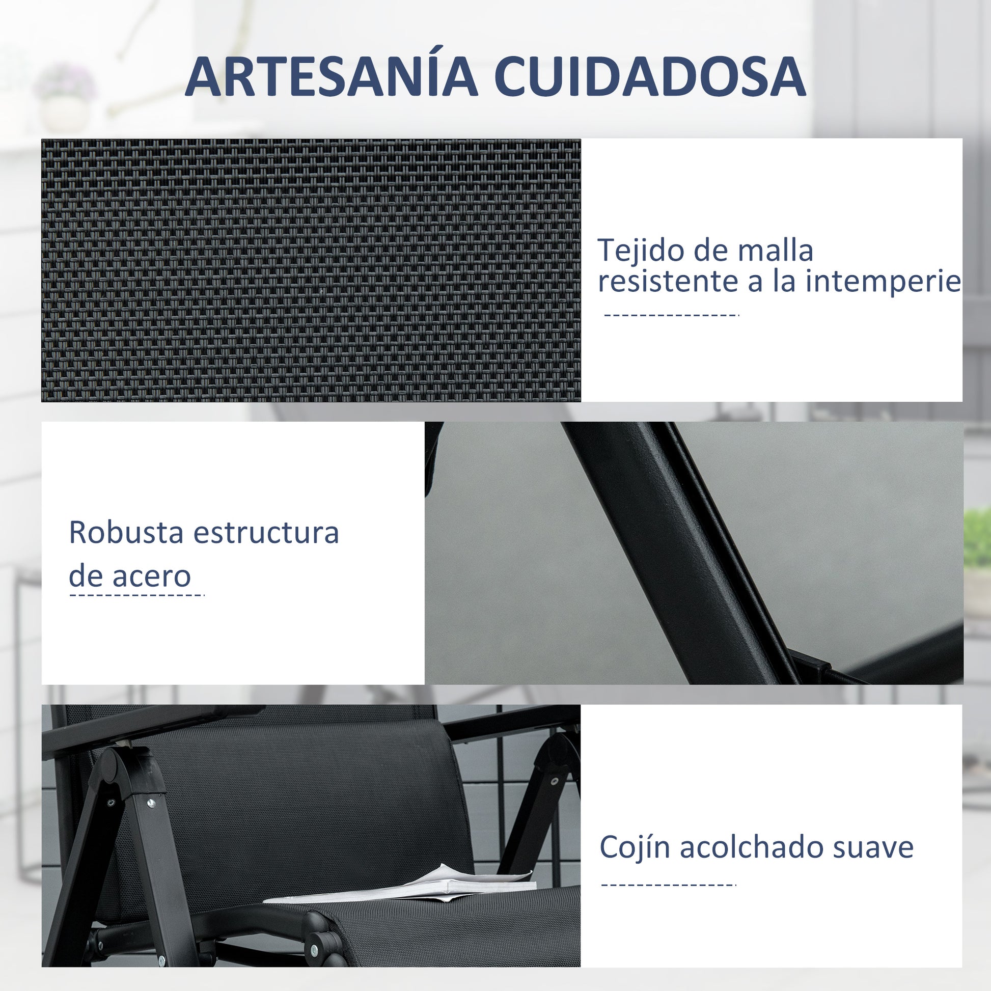 Outsunny Tumbona Plegable de Jardín, Tumbona Gravedad Cero con Respaldo Ajustable en 9 Posiciones, con Cojín, para Terraza, Piscina, Playa, Carga 150 kg, 70x65x111 cm, Negro