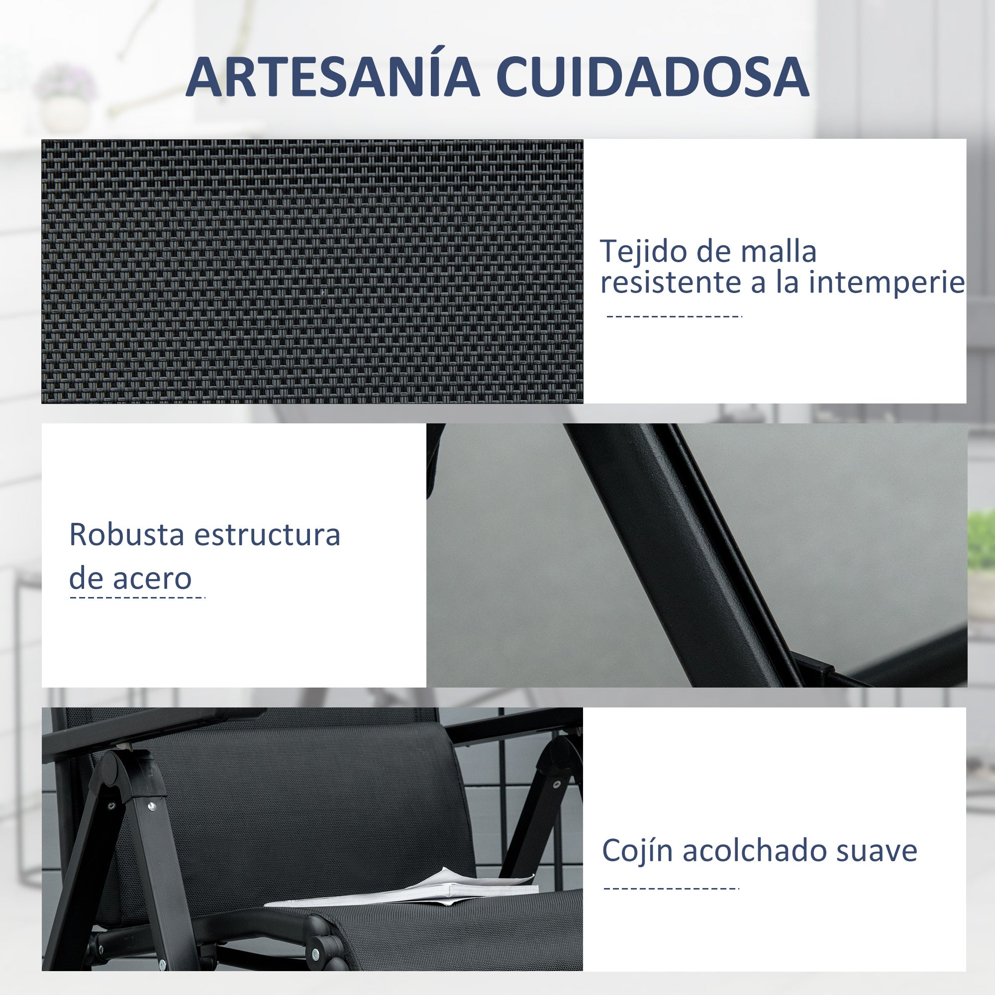 Outsunny Tumbona Plegable de Jardín, Tumbona Gravedad Cero con Respaldo Ajustable en 9 Posiciones, con Cojín, para Terraza, Piscina, Playa, Carga 150 kg, 70x65x111 cm, Negro