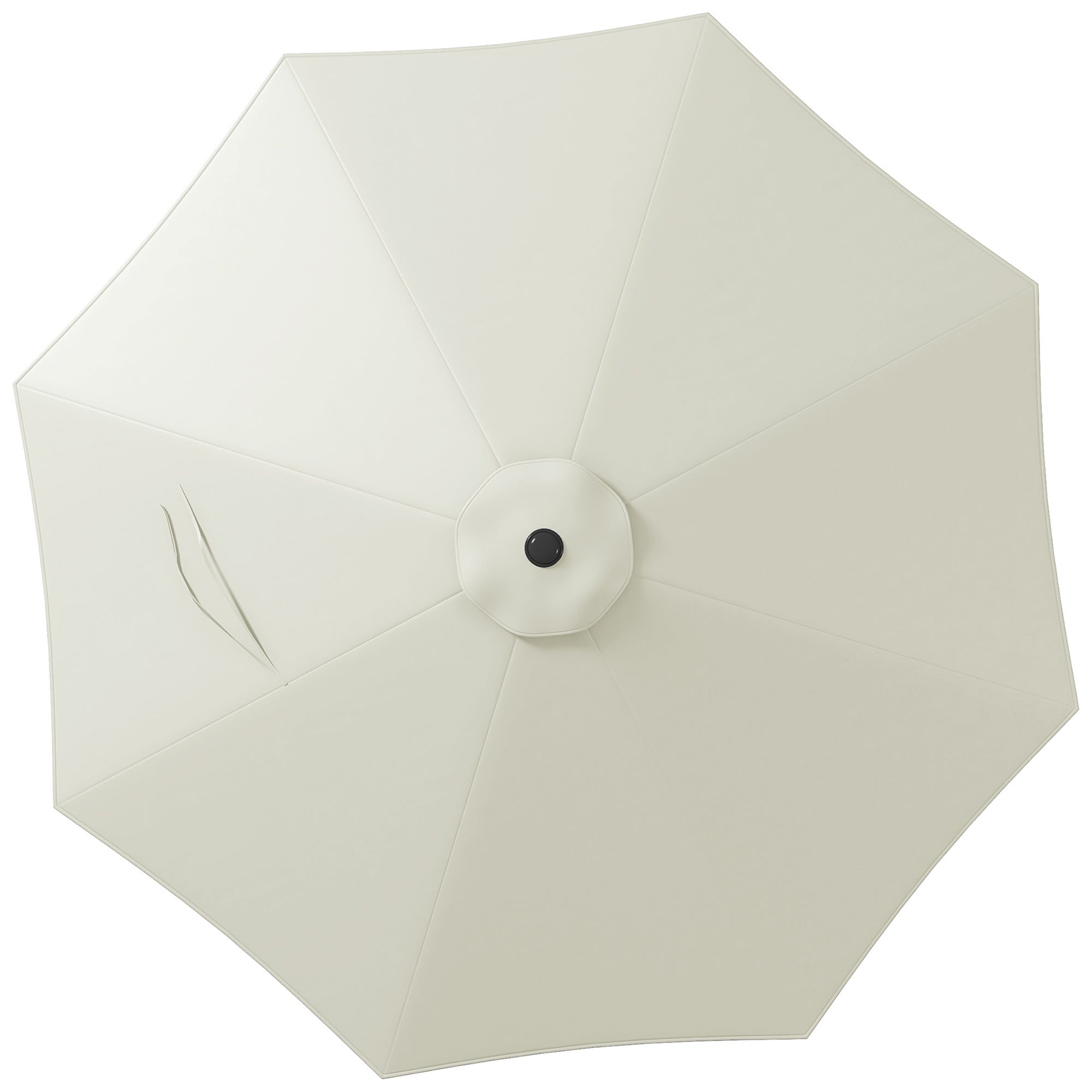Outsunny Toldo de Recambio de Sombrilla de 3 m Toldo de Repuesto para Sombrilla de Patio con Ventilación Superior Cubierta de Repuesto para Parasol de Poliéster para Exteriores Crema