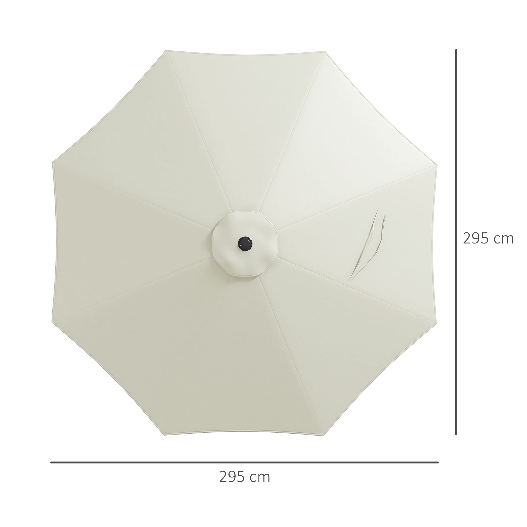 Outsunny Toldo de Recambio de Sombrilla de 3 m Toldo de Repuesto para Sombrilla de Patio con Ventilación Superior Cubierta de Repuesto para Parasol de Poliéster para Exteriores Crema