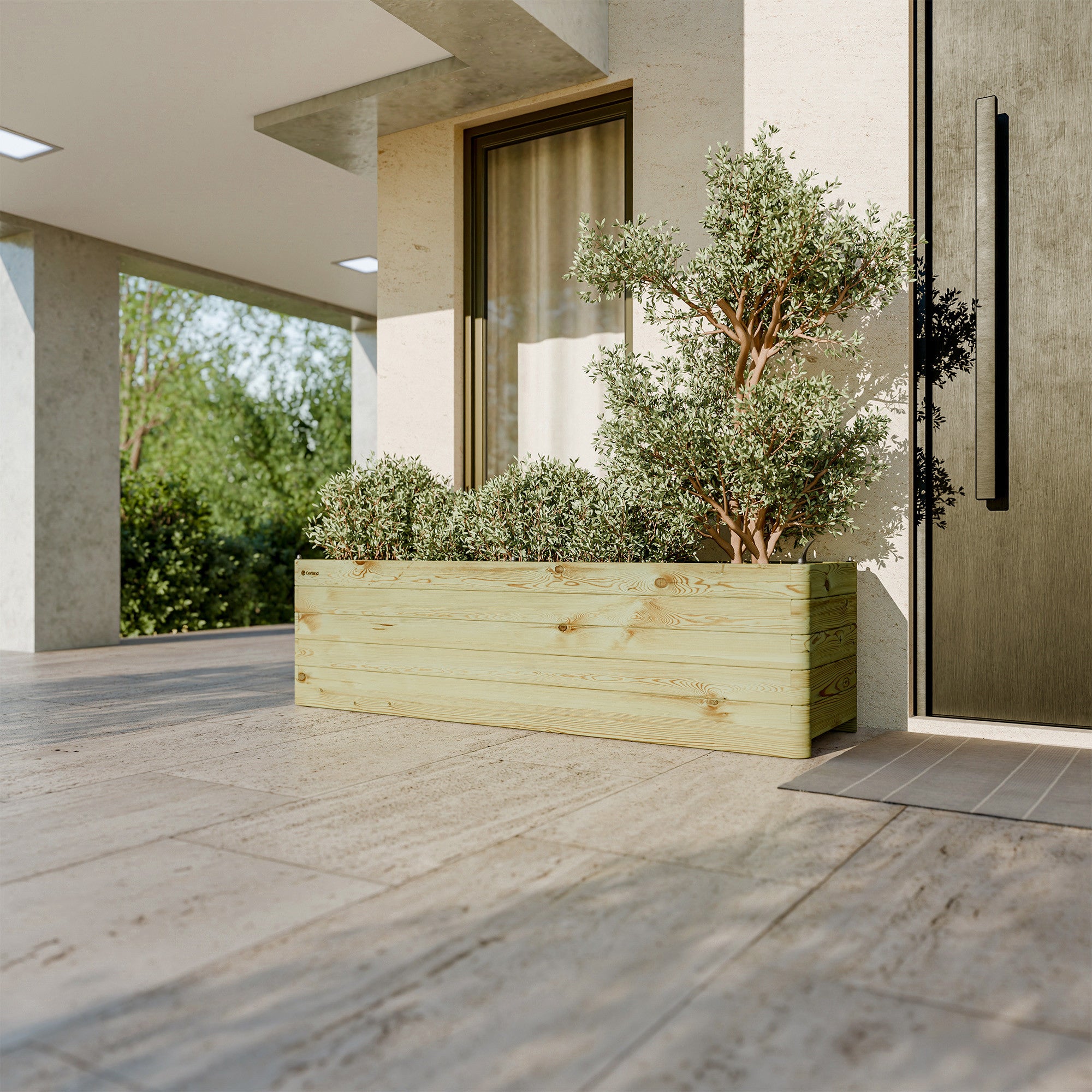 Jardinera de madera rectangular Olea 180x50x50 cm - 252 litros