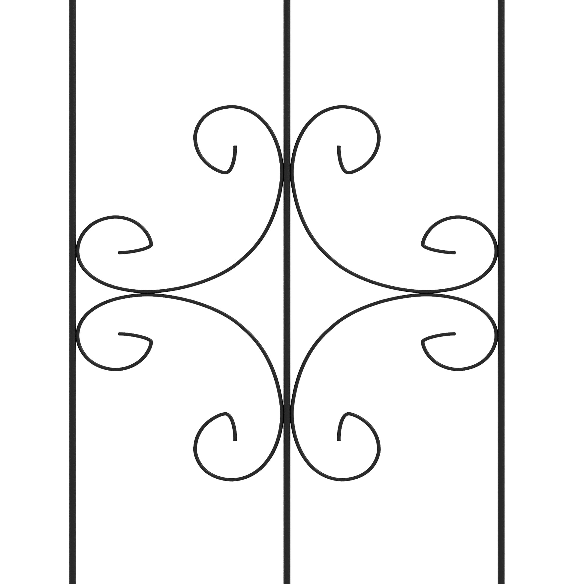 Outsunny Juego de 2 Enrejados de Jardín, Soportes para Plantas Trepadoras con Marco de Acero, para Frutas, Verduras, Flores, Decoración Exterior para Patio, Terraza, 50x180 cm, Negro