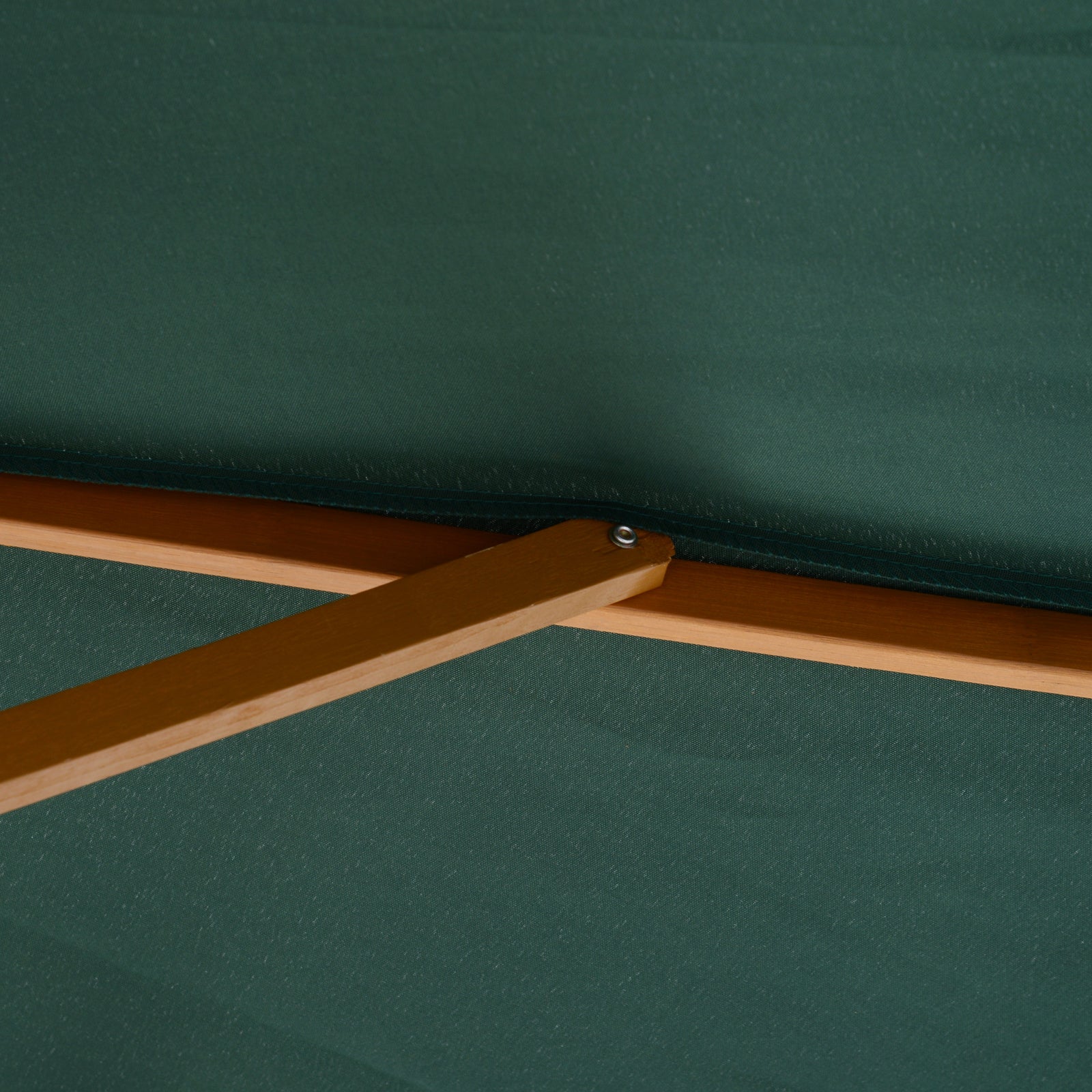 Outsunny Sombrilla Ø300x250 cm Parasol con Poste de Madera con Sistema de Poleas de 8 Varillas con Fijación para Jardín Patio Terraza Verde