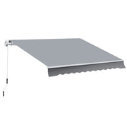 Outsunny Toldo Manual Retráctil 3x2,5 cm Toldo para Balcón con Manivela de Metal Impermeable y Anti-UV Toldo Enrollable de Exterior para Jardín Terraza Ventanas Gris