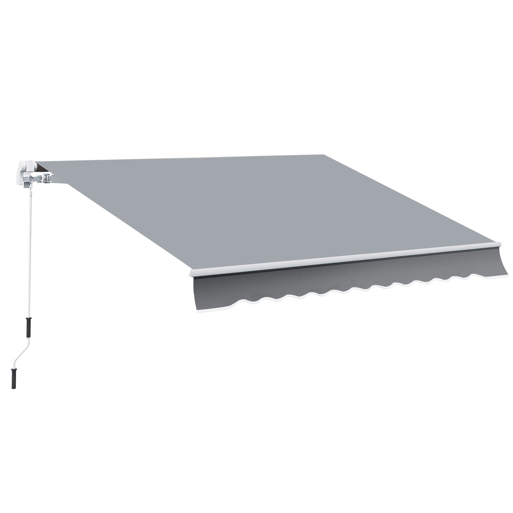 Outsunny Toldo Manual Retráctil 3x2,5 cm Toldo para Balcón con Manivela de Metal Impermeable y Anti-UV Toldo Enrollable de Exterior para Jardín Terraza Ventanas Gris