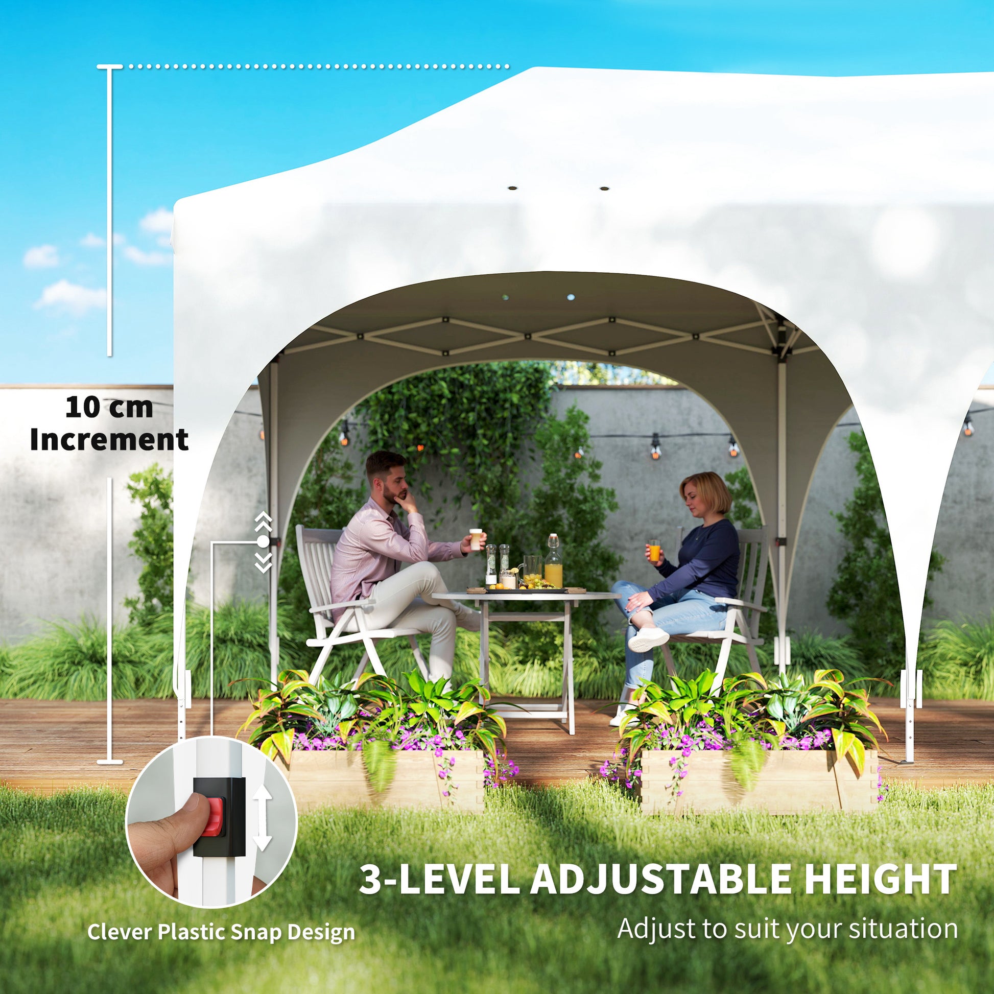 Outsunny Carpa Plegable 6x3 m, Pop-up, con 6 Laterales Extraíbles, Cenador de Jardín con Altura Ajustable, Ventanas, Bolsa de Transporte, UPF30+, Gazebo para Camping, Fiestas, Exterior, Gris Claro