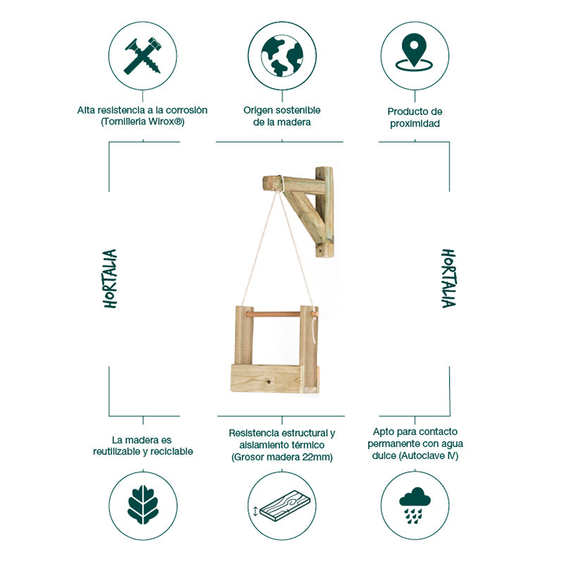 Jardinera Colgante WOODY 1B